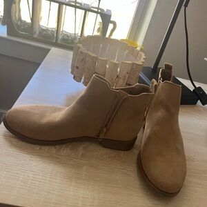Time and Tru Light Brown Ankle Booties